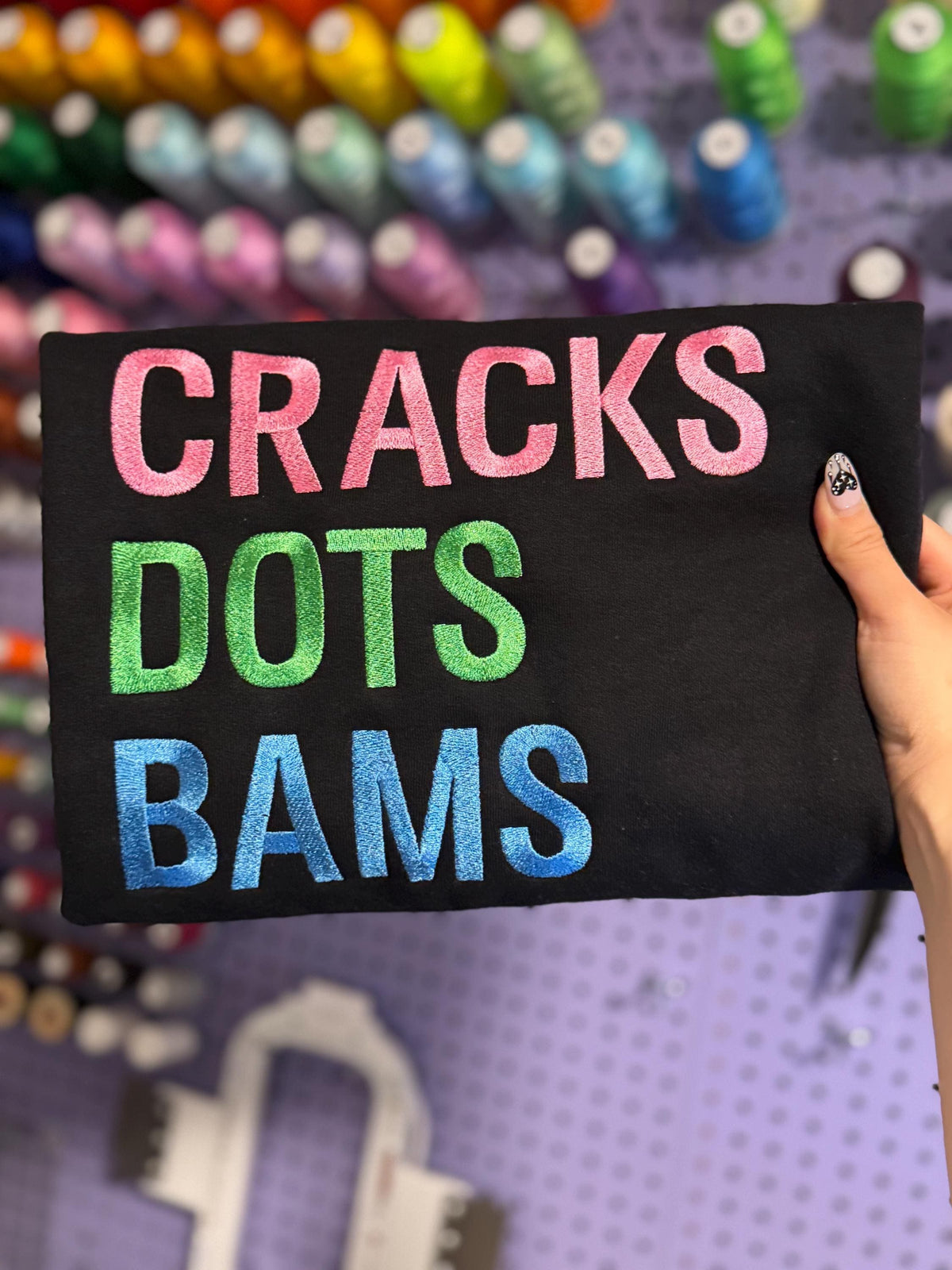 Cracks Dots Bams Mahjong Embroidered Sweatshirt