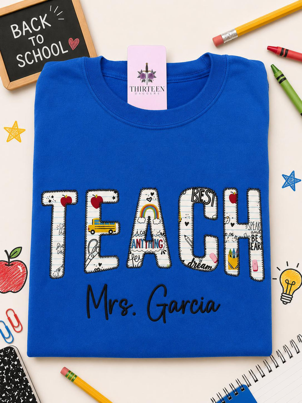 Personalized Teacher Embroidered Shirt