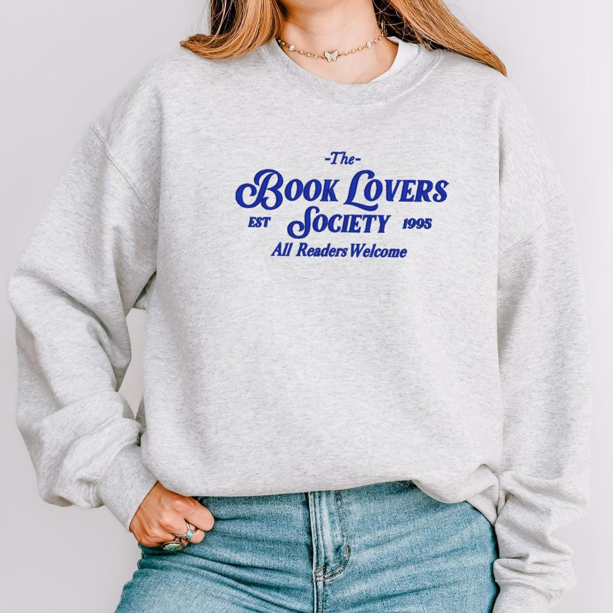 Book Lovers Society Embroidered Sweatshirt