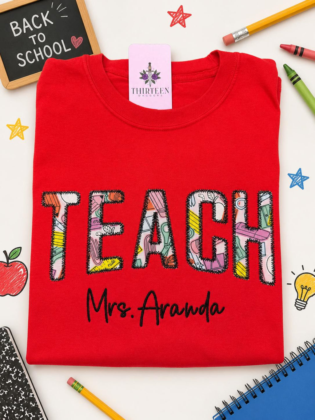 Personalized Teacher Embroidered Shirt