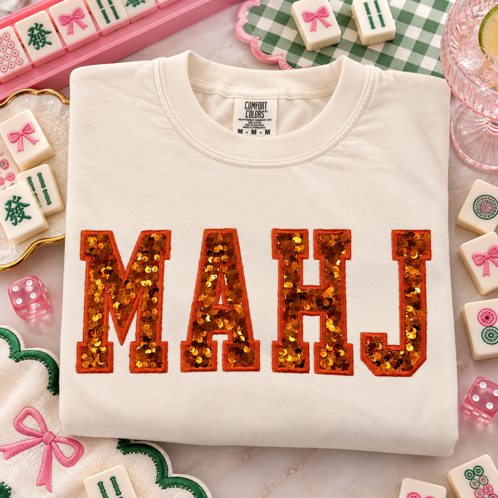 Sequins Mahjong Embroidered Shirt