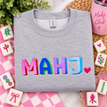 Colorful Mahjong Embroidered Sweatshirt