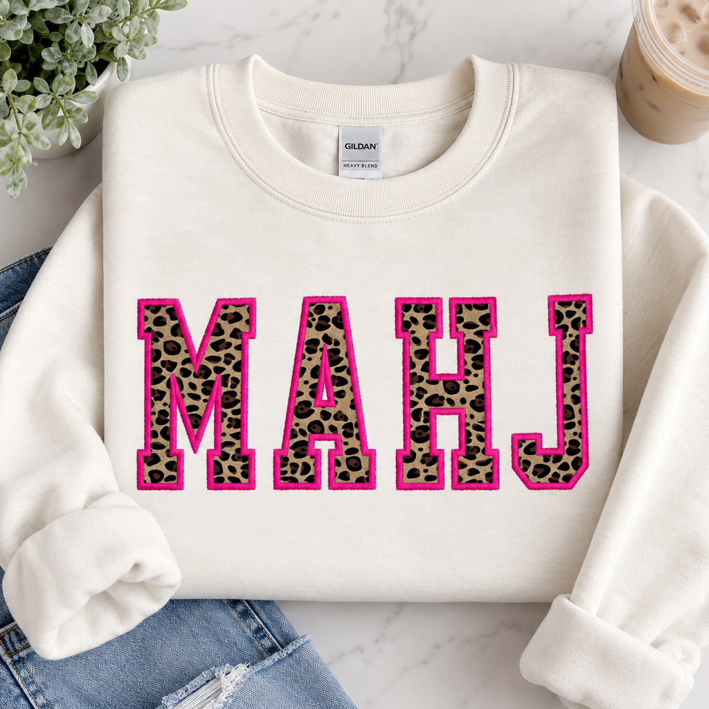 Leopard Print Mahj Embroidered Shirt